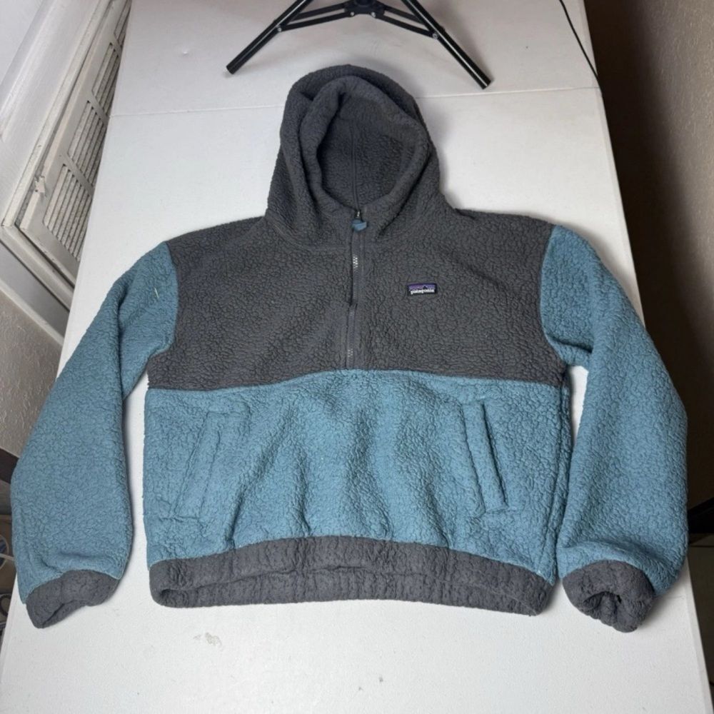 Kids Patagonia Los Gatos 1/2 Zip Fleece Youth Pullover XXL Gray And Blue